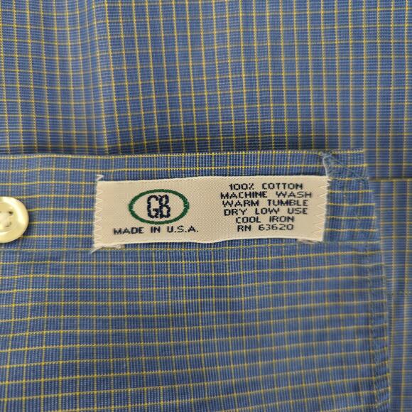 Vintage Gitman Bros Short Sleeve Button-down Shirt Oxford Men's Large Blue USA - Picture 8 of 8
